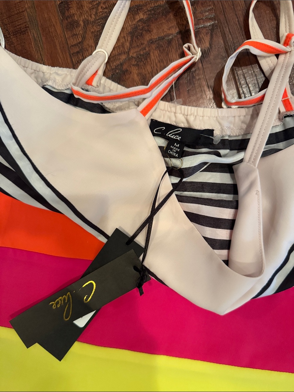 Striped Neon Colorblock Tank Top - Multicolor - Picture 4 of 4